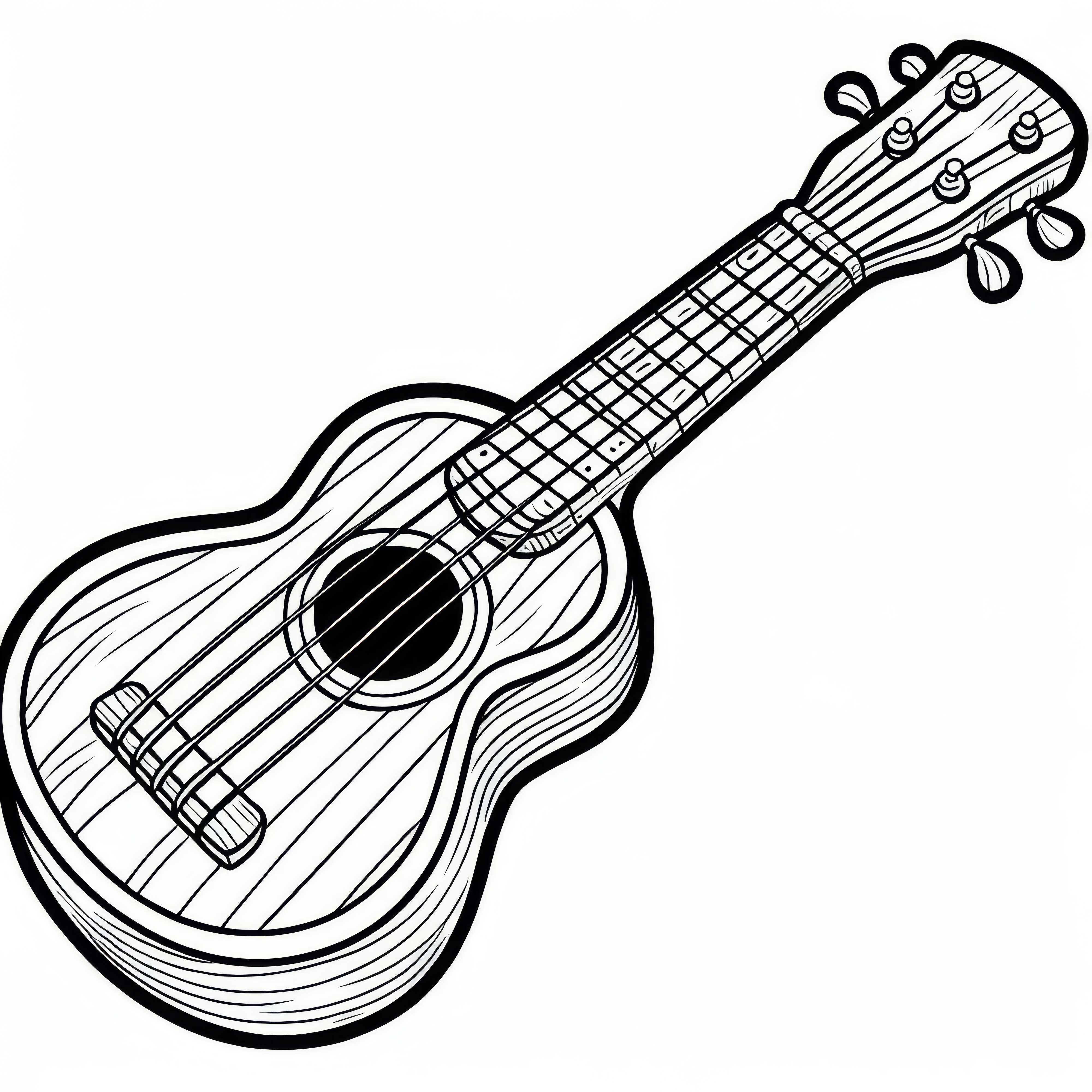 Gambar mewarnai Ukulele sebagai alat musik petik dapat diunduh secara gratis