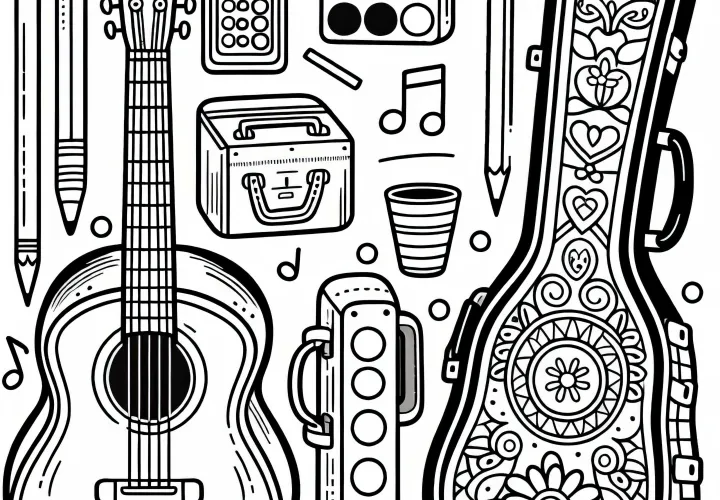 Малка шаблон за китарен калъф за аксесоари на струнни инструменти - Безплатно