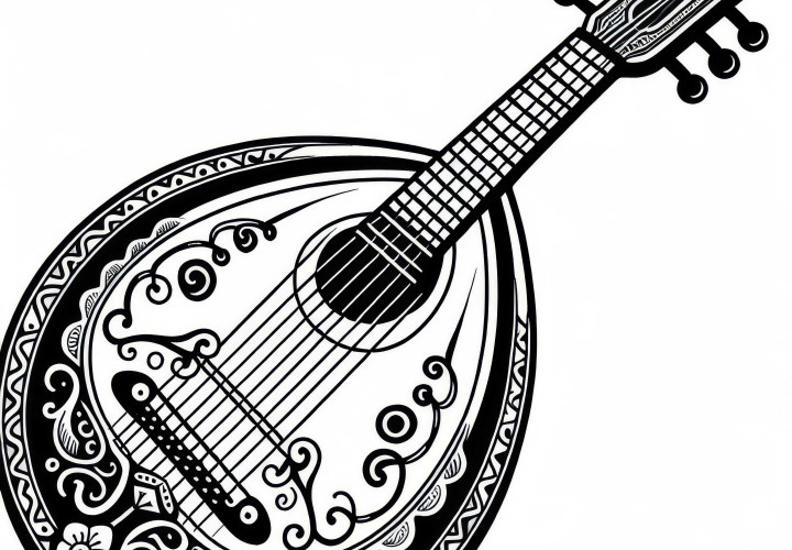 Template Bouzouki untuk alat musik petik Unduh Gratis