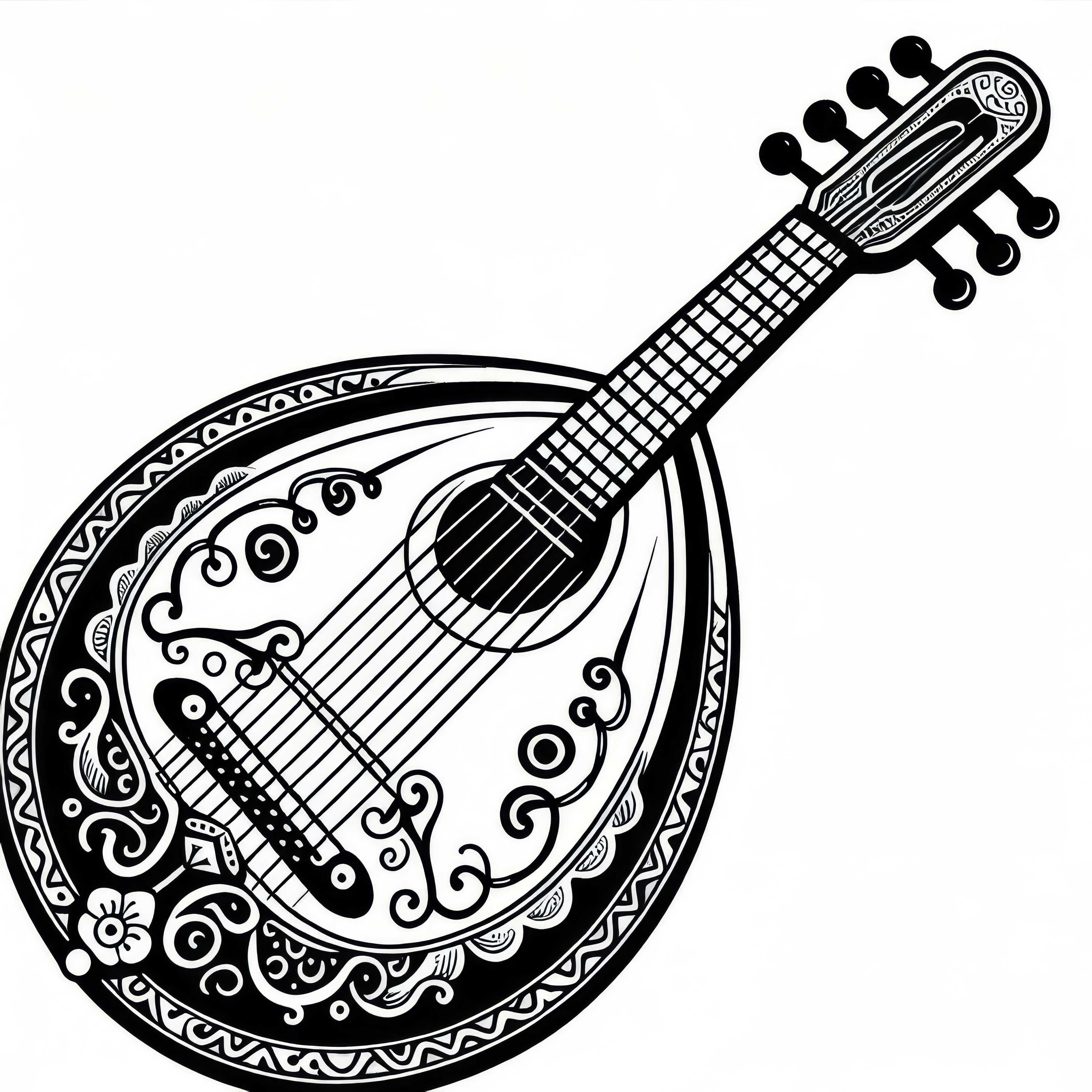 Templat Gambar Bouzouki untuk Alat Musik Petik Unduh Gratis