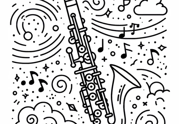 Бас-кларинето за оцветяване – Безплатен дървен духов инструмент