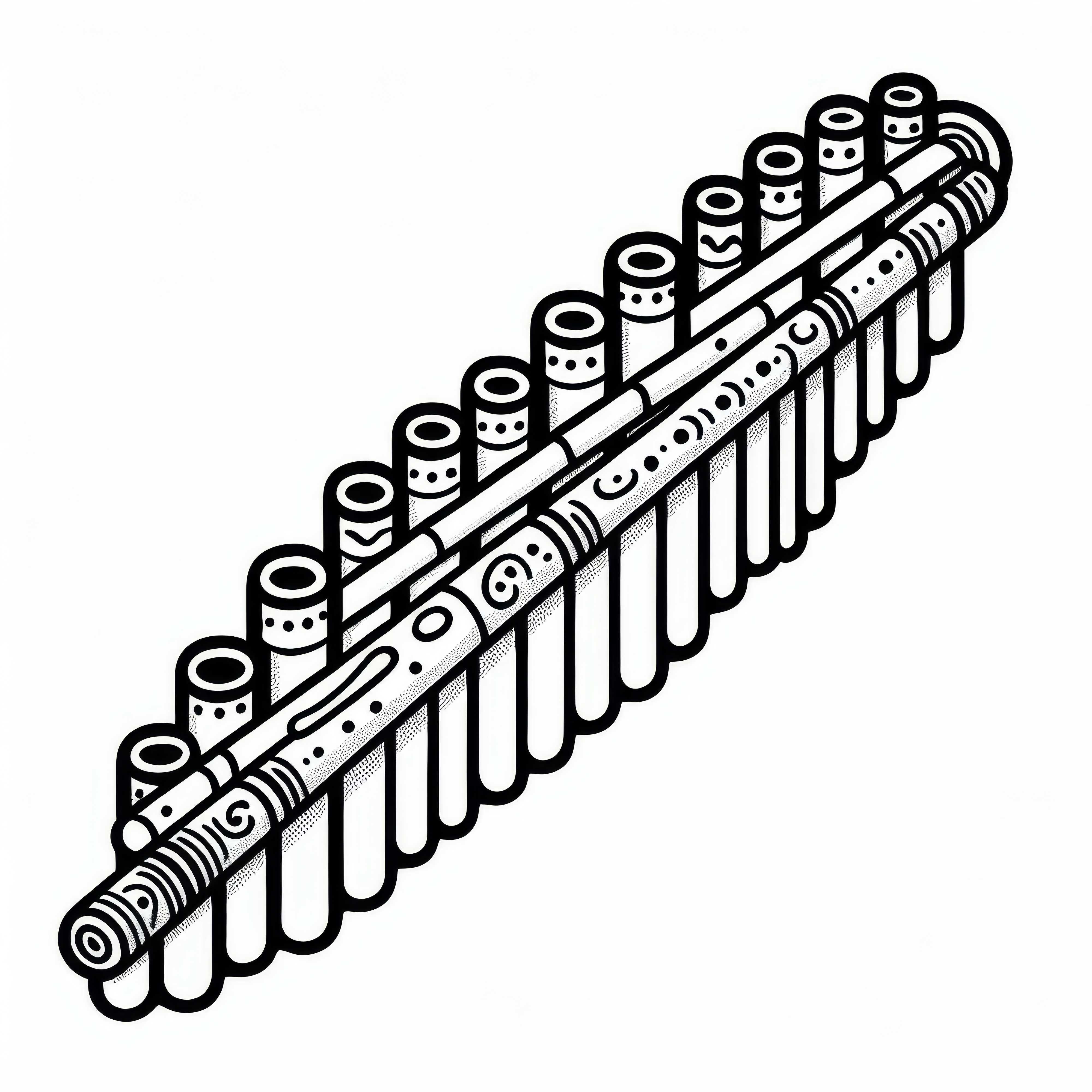 Şablon de colorat pentru flautist - Instrument de suflat din lemn gratuit