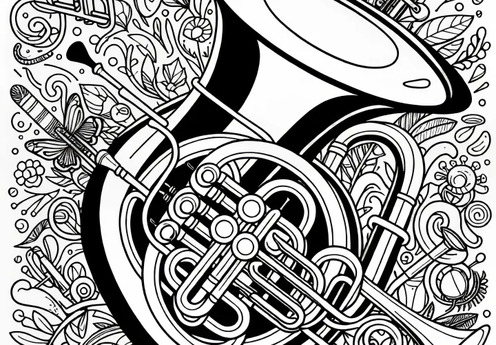 Малка за оцветяване на еуфониум за духови инструменти - Безплатно
