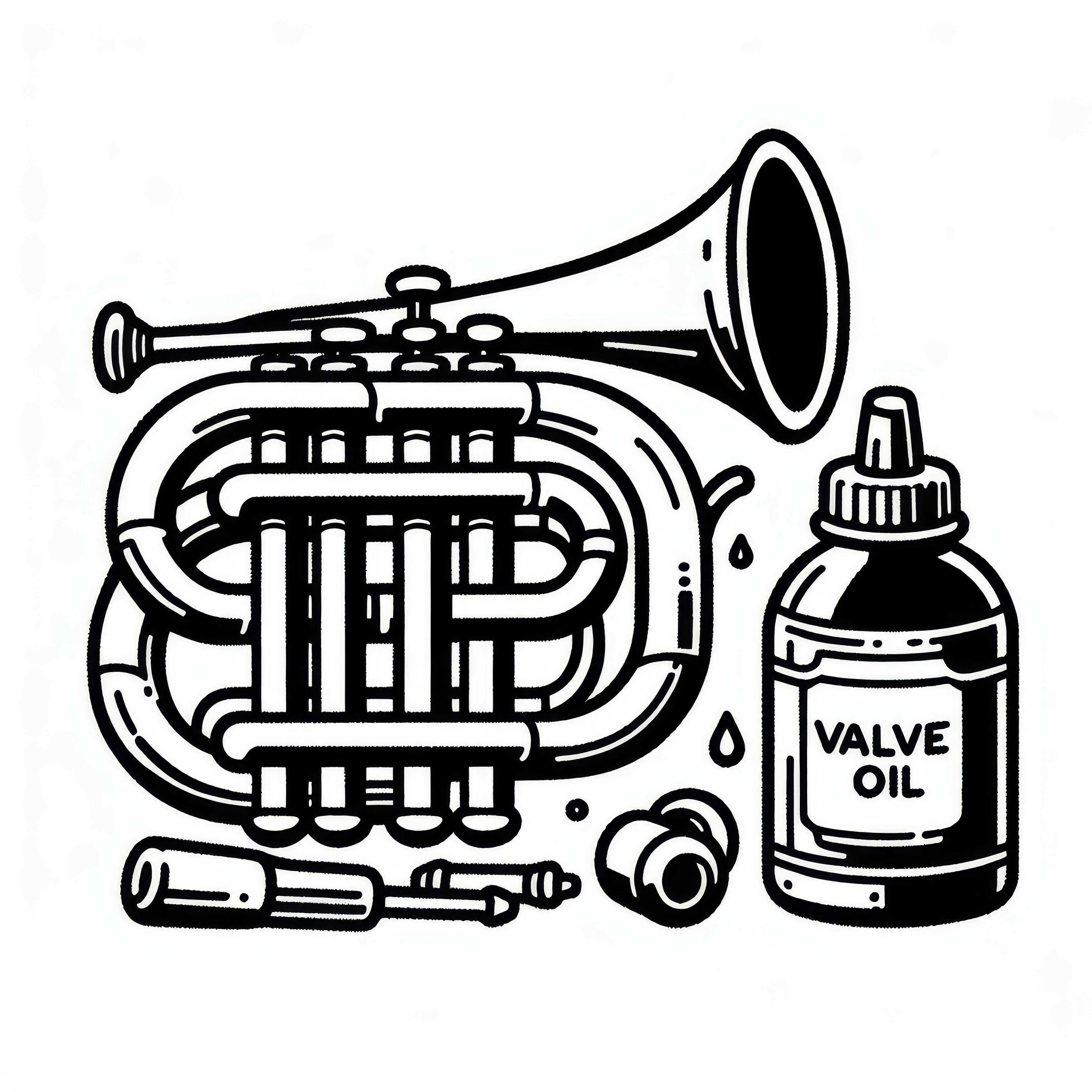 Valve oil coloring page accessories for brass instruments free