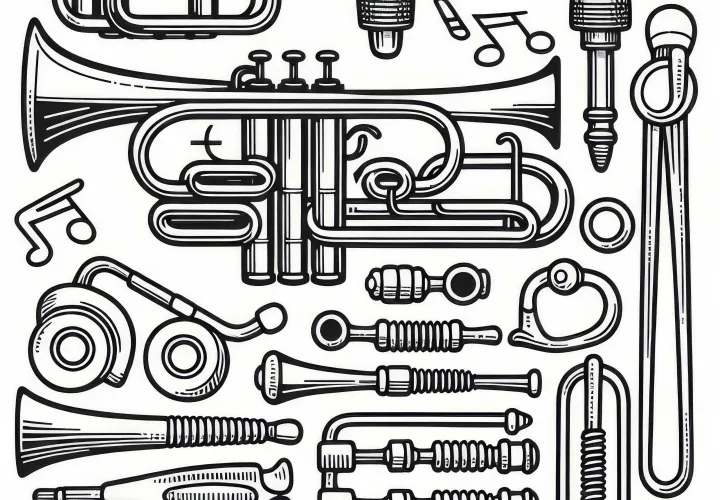 Free coloring template accessories for brass instruments