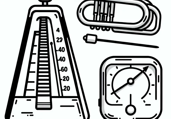 Metronome coloring page for brass instruments – Free download