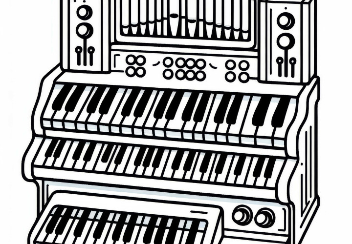 Free coloring page of an organ - keyboard instrument to color