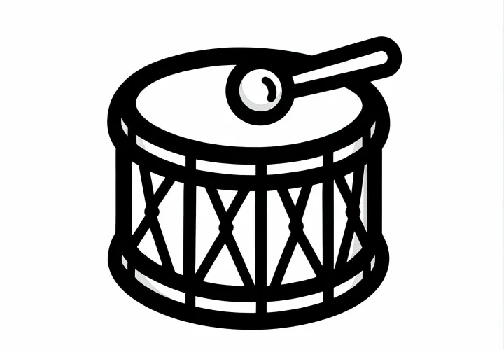 Drum coloring picture as a percussion instrument for free download