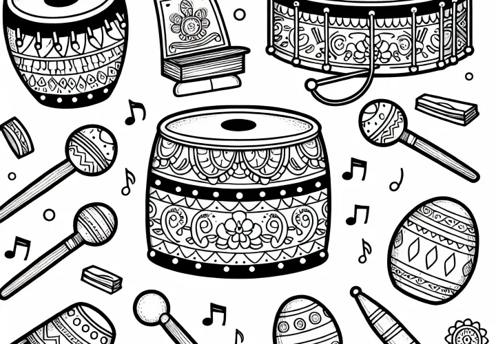Free coloring pages of percussion instruments