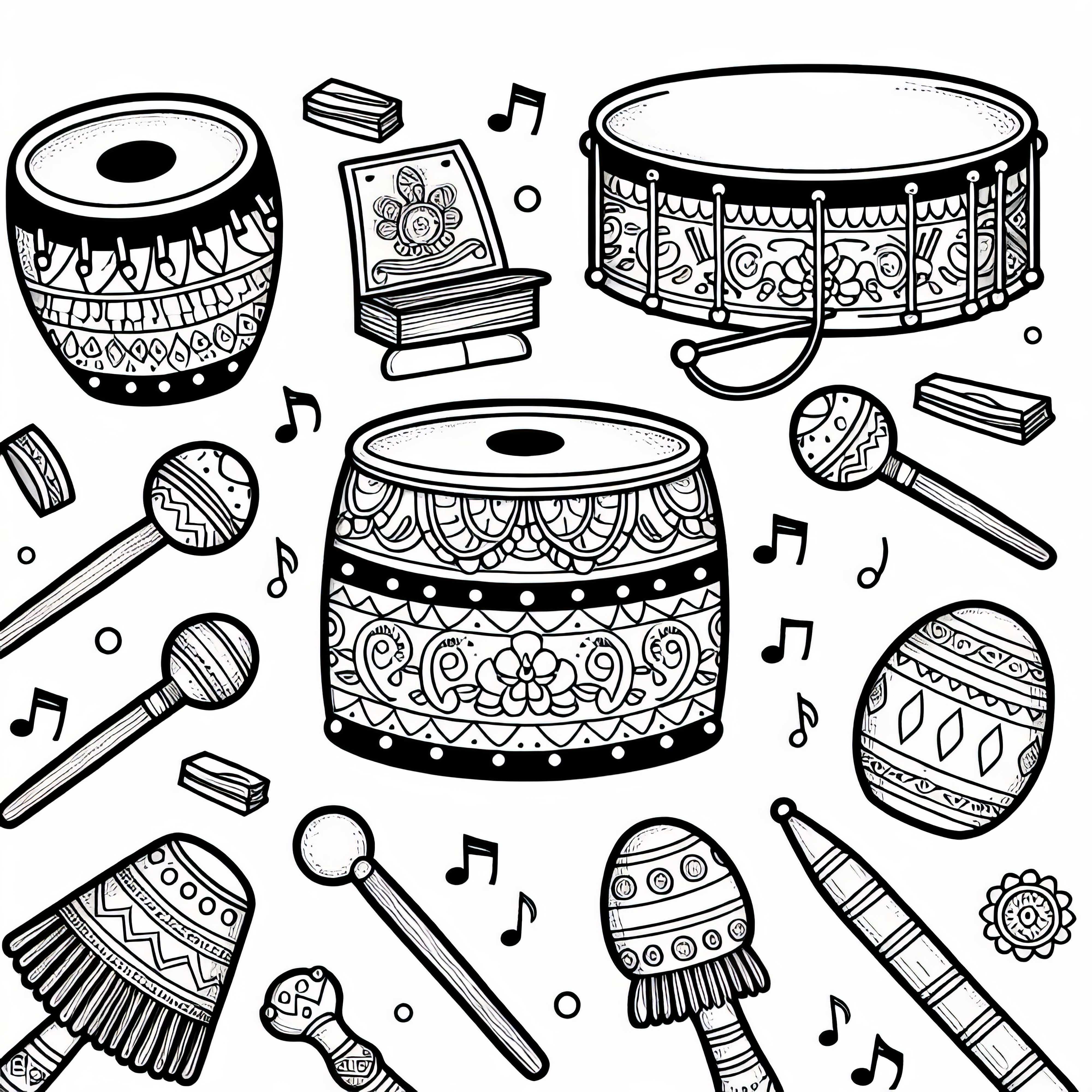Free coloring pages of percussion instruments