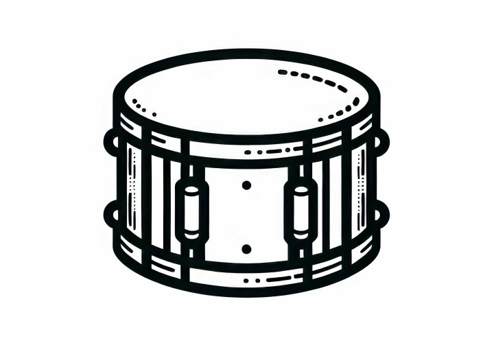 Snare Drum Coloring Page – Free Coloring Picture for Percussion Instruments