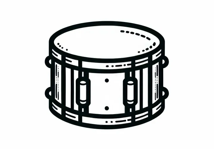 Snare Drum Coloring Page – Free Coloring Picture for Percussion Instruments