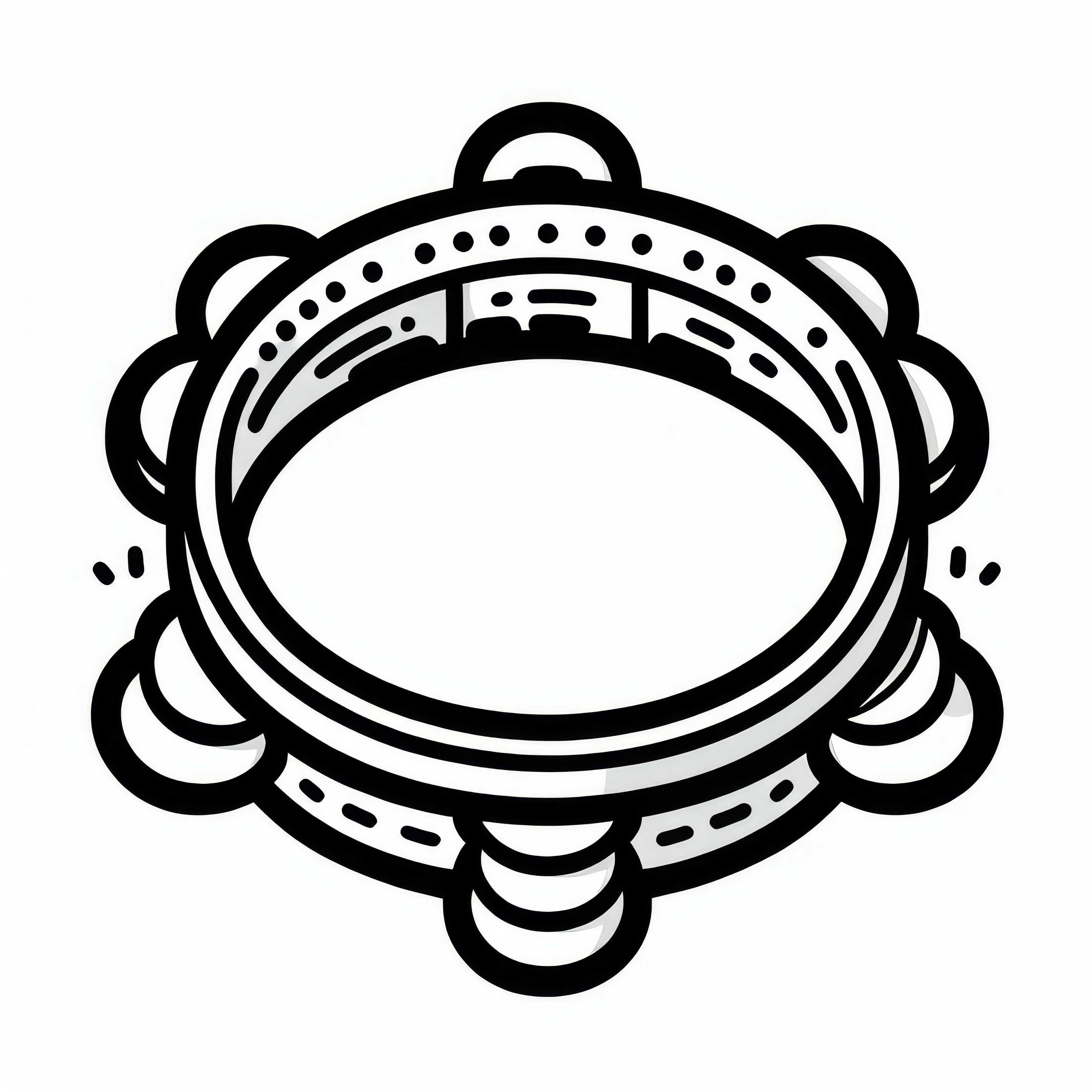 Tambourine coloring template for percussion instruments - Download for free