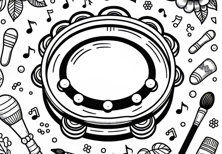 Percussion Instrument Coloring Page Free