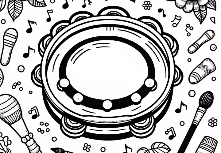 Percussion Instrument Coloring Page Free