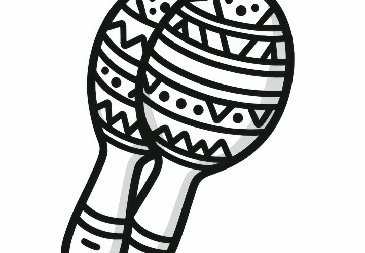 Maracas Coloring Page - Percussion Instrument Free Download