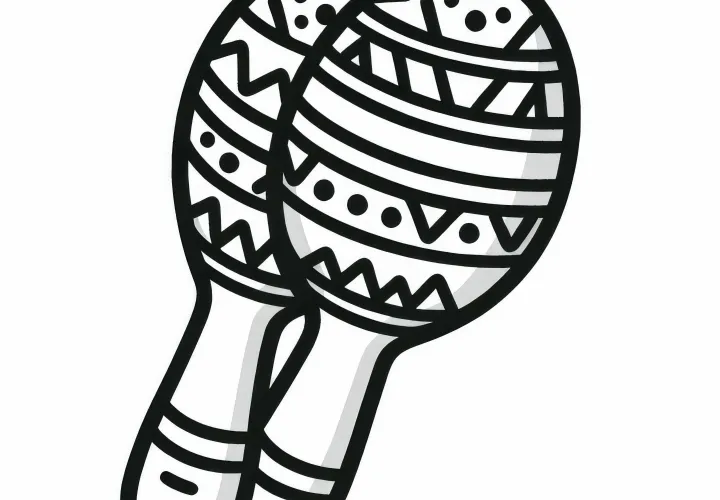 Maracas Coloring Page - Percussion Instrument Free Download