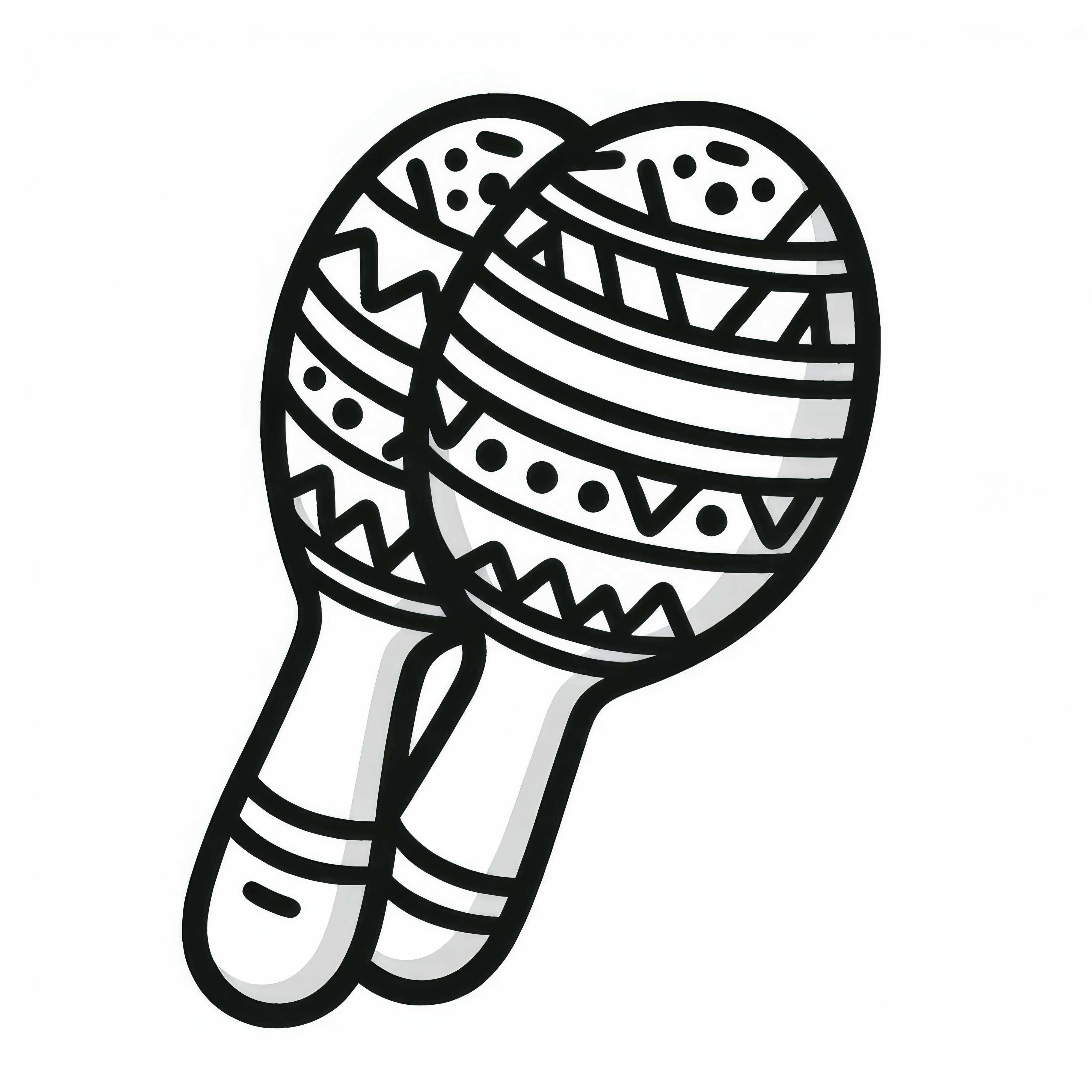 Maracas Coloring Page - Percussion Instrument Free Download