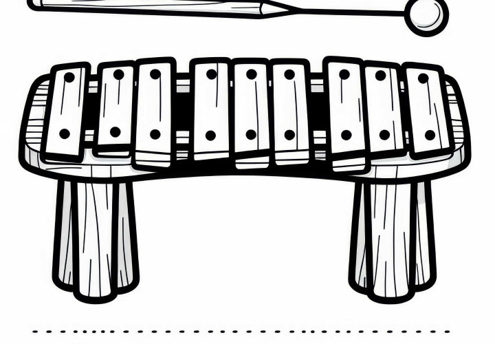 Coloring page of a xylophone - Download for free and color it in