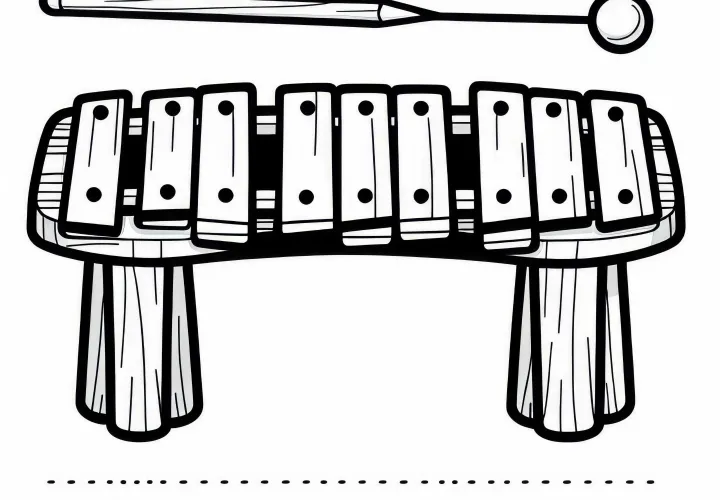 Coloring page of a xylophone - Download for free and color it in