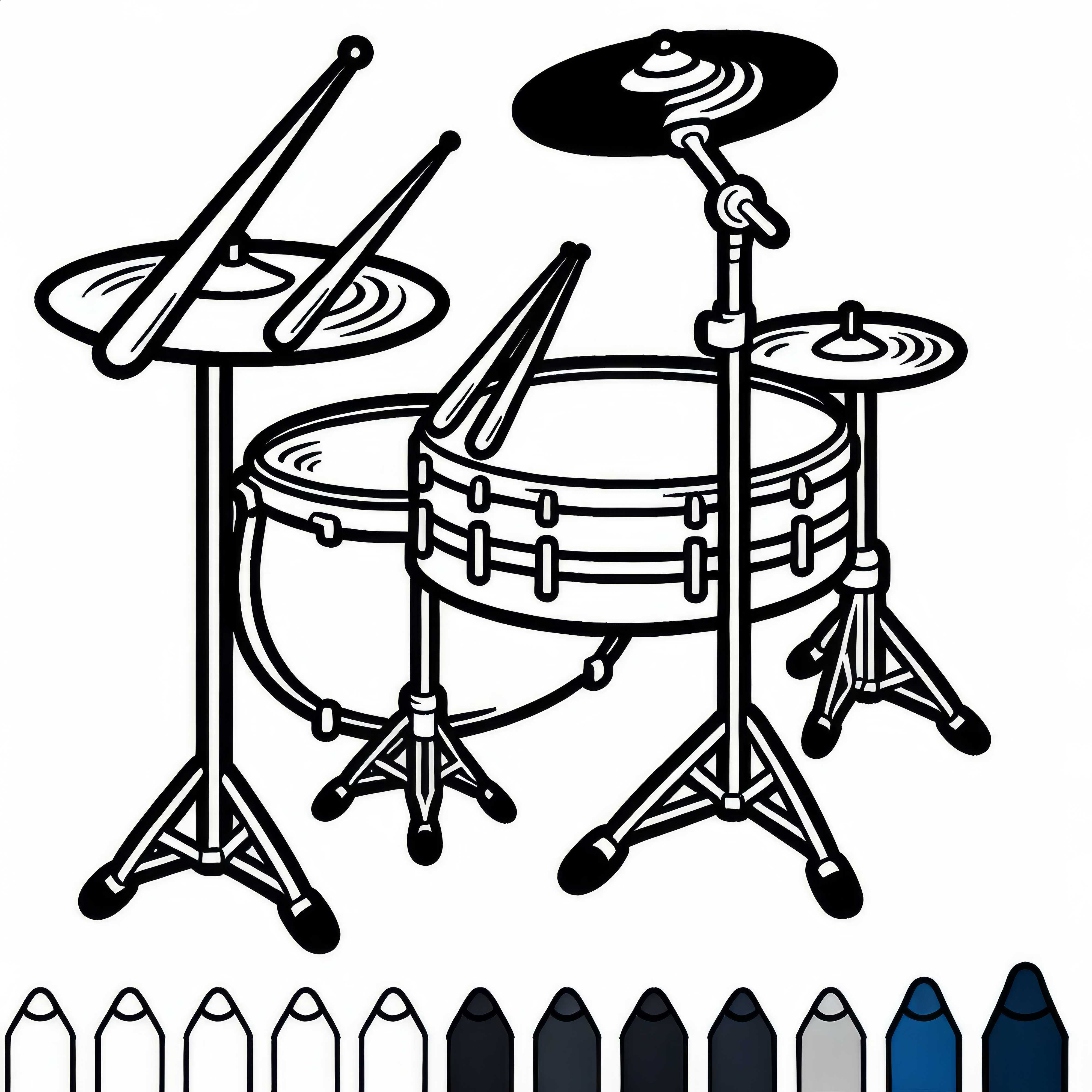 Cymbal Stand Coloring Page for Percussion Instruments Free