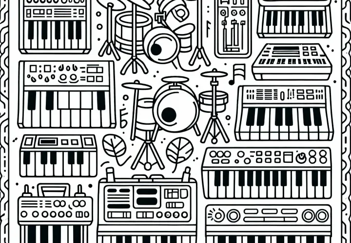 Electronic Instruments Coloring Page Free
