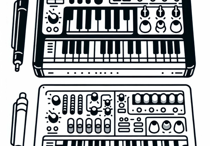 Sampler Coloring Page Electronic Instrument Free