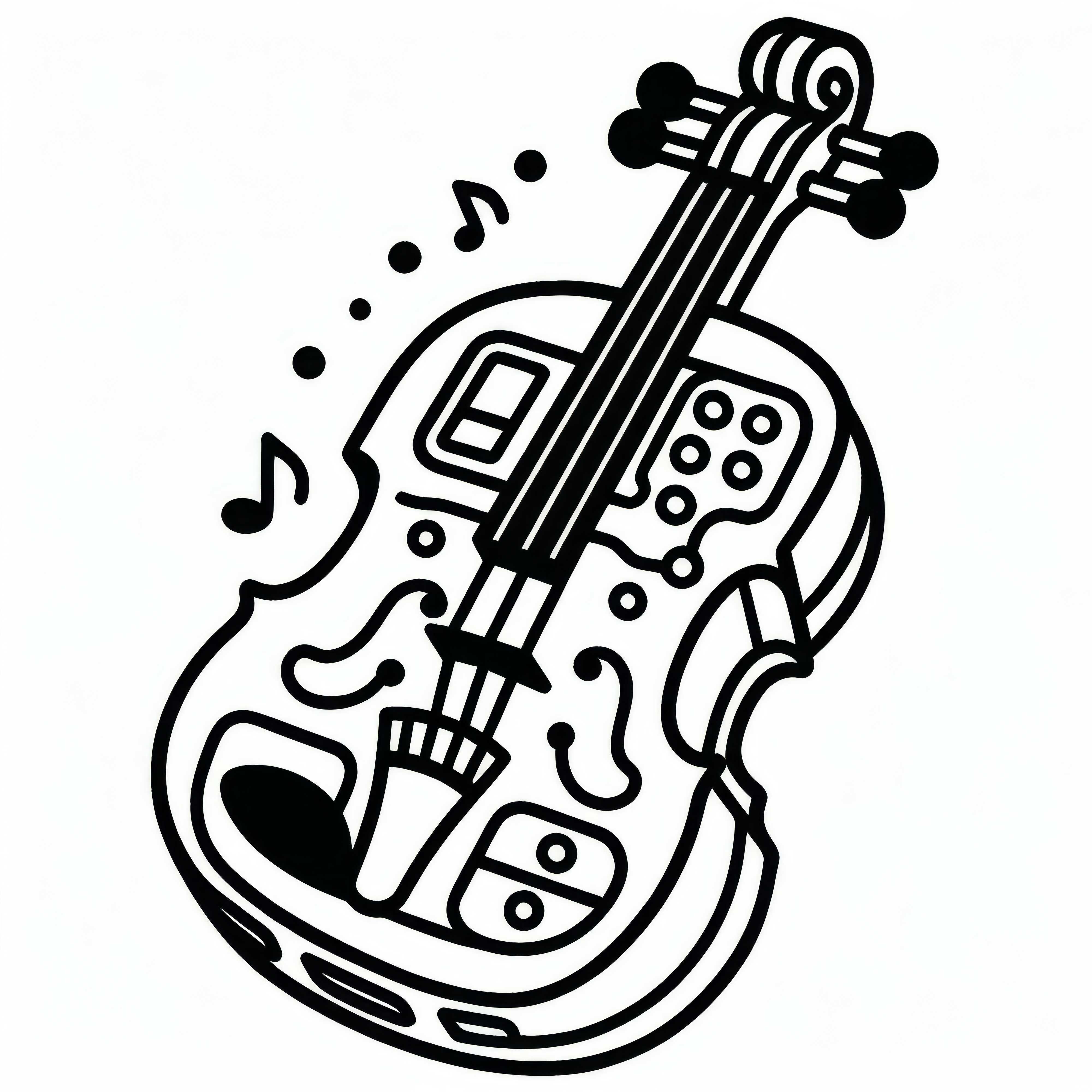 E-Violin Coloring Page &ndash; Electronic Instrument Free