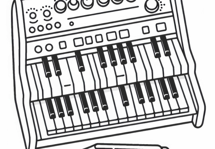 Electronic Organ Coloring Page – Download Electronic Instrument for Free