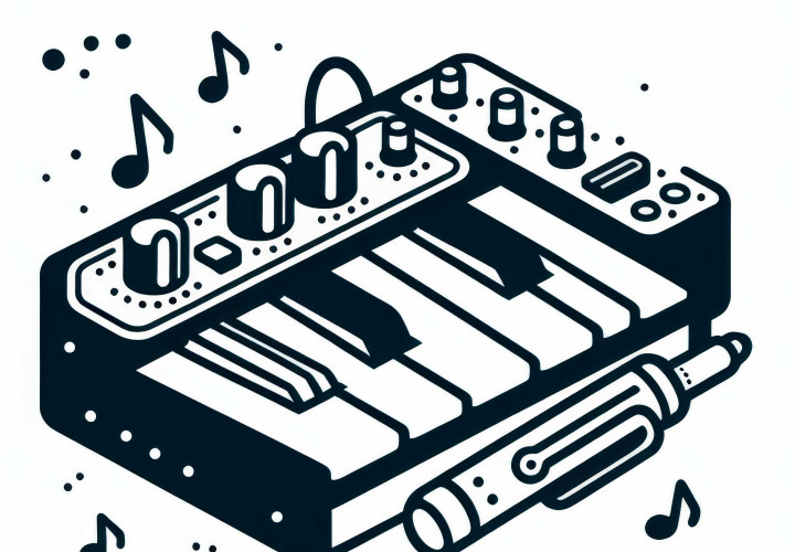 Vocoder coloring template for an electronic instrument - Free download