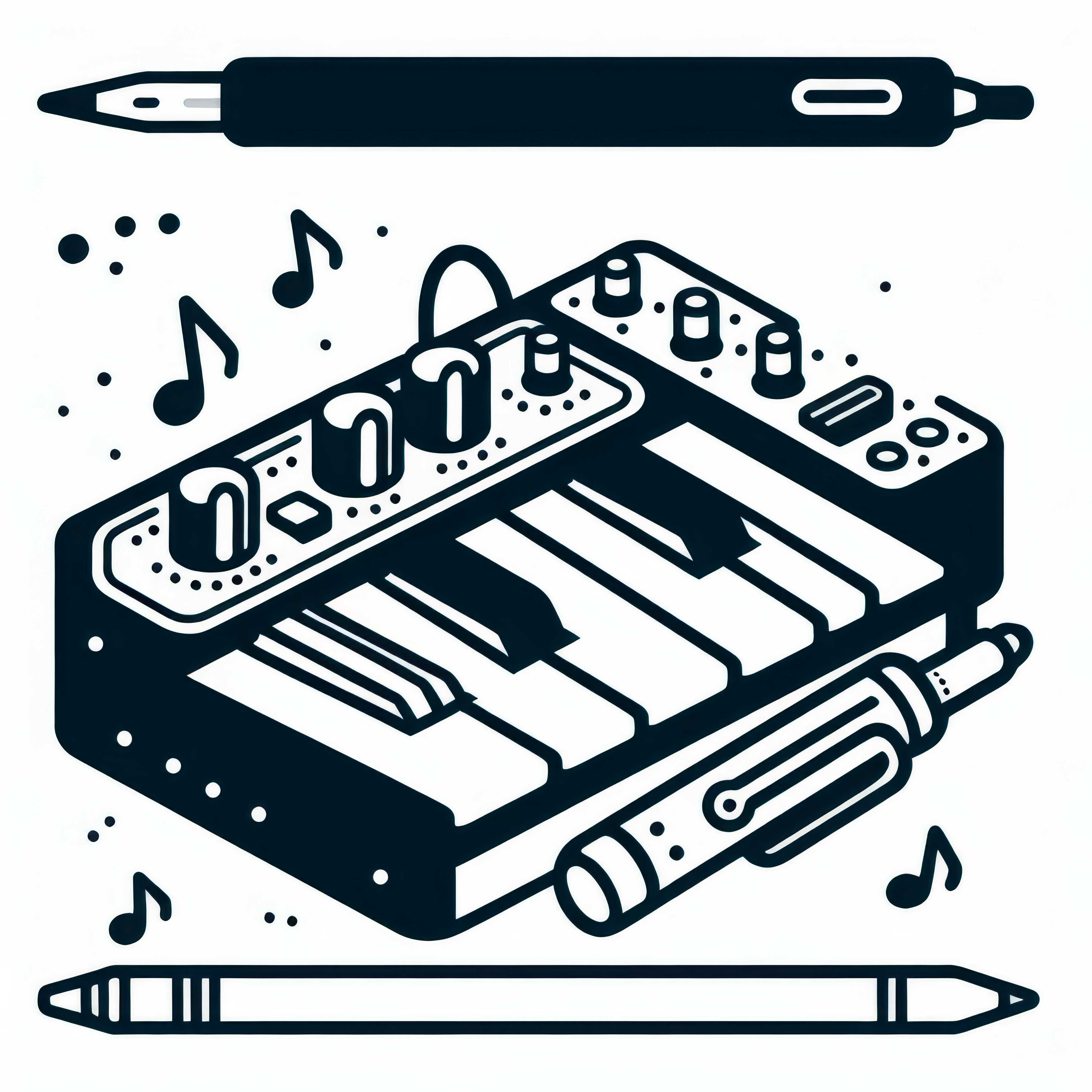 Vocoder coloring template for an electronic instrument - Free download