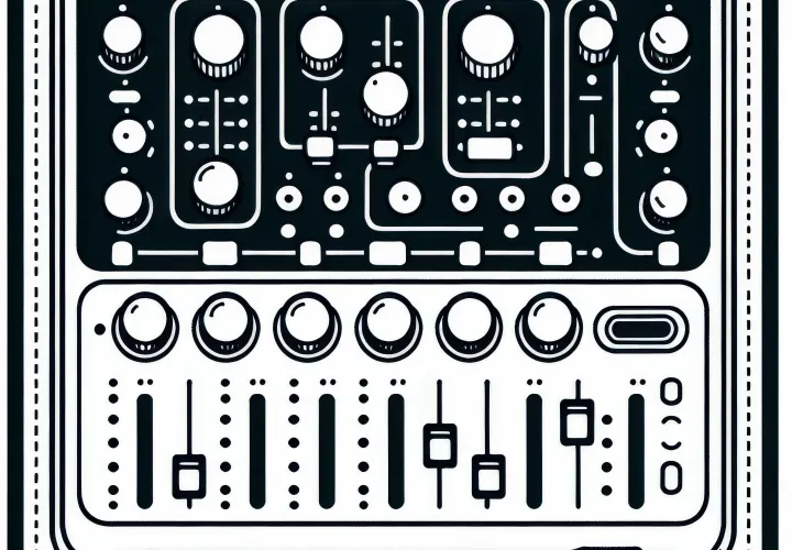 Audio interface coloring template for electronic instrument accessories free of charge