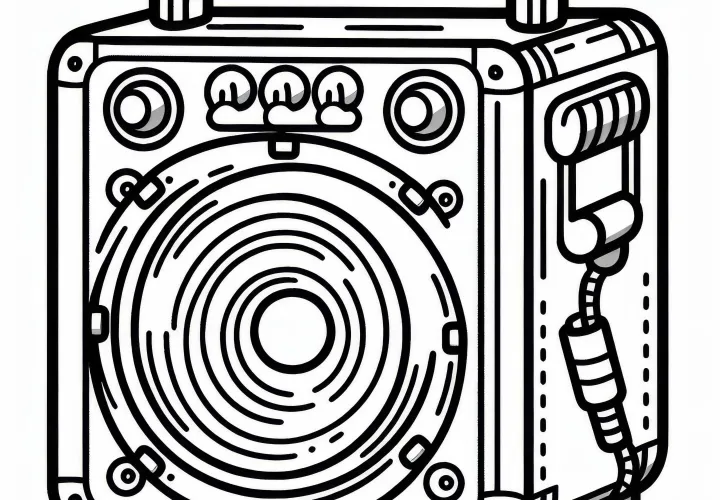 Coloring page speaker for electronic instruments - Free accessory coloring page