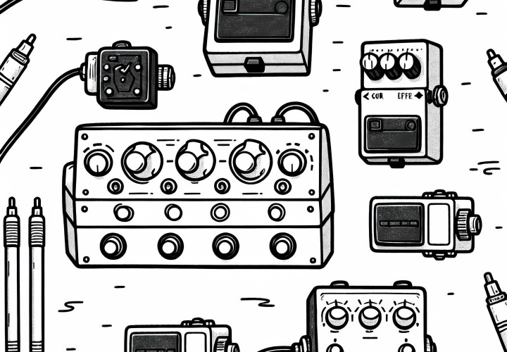 Effect pedal coloring page for accessories of electronic instruments free