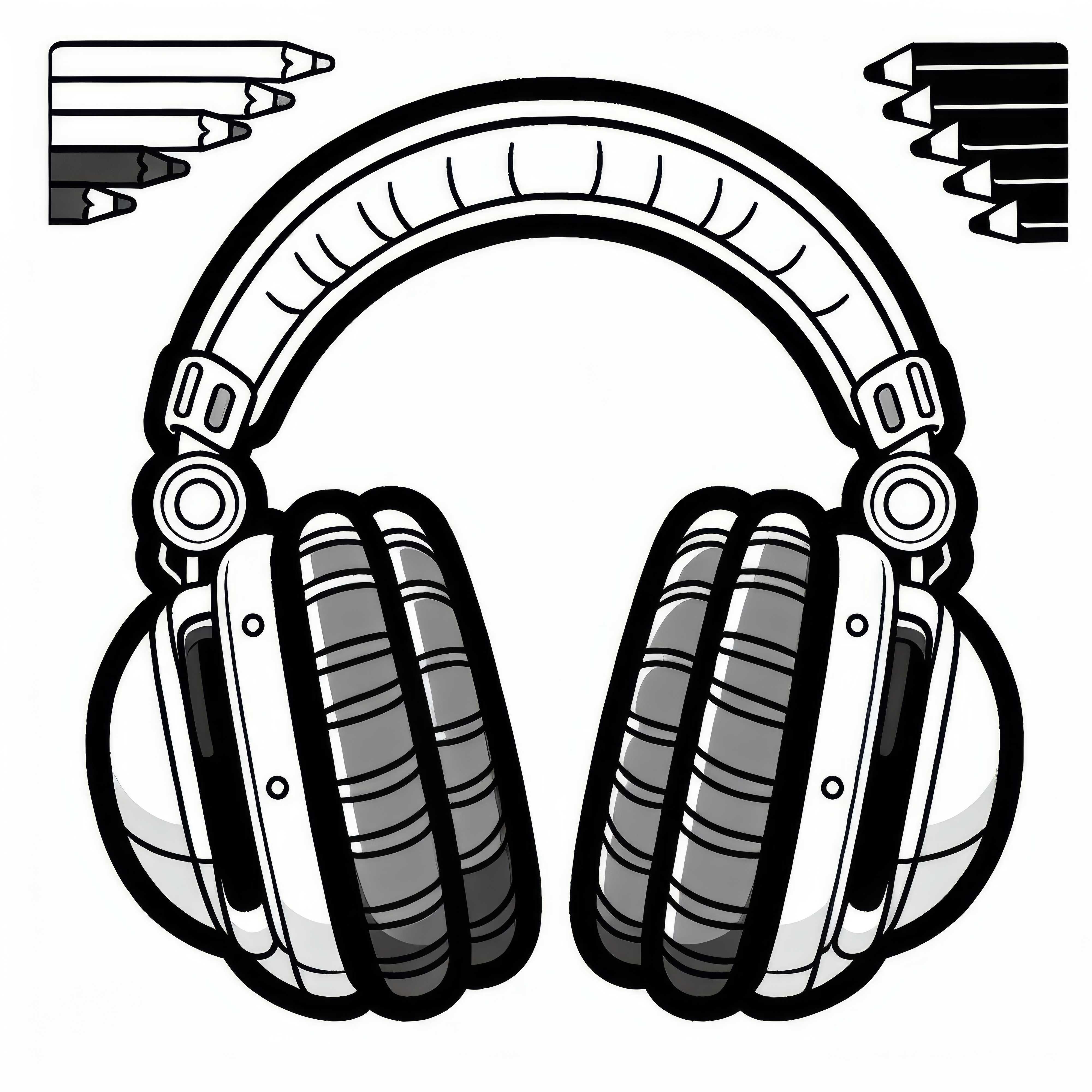 Headphone coloring template for electronic instruments - Download for free
