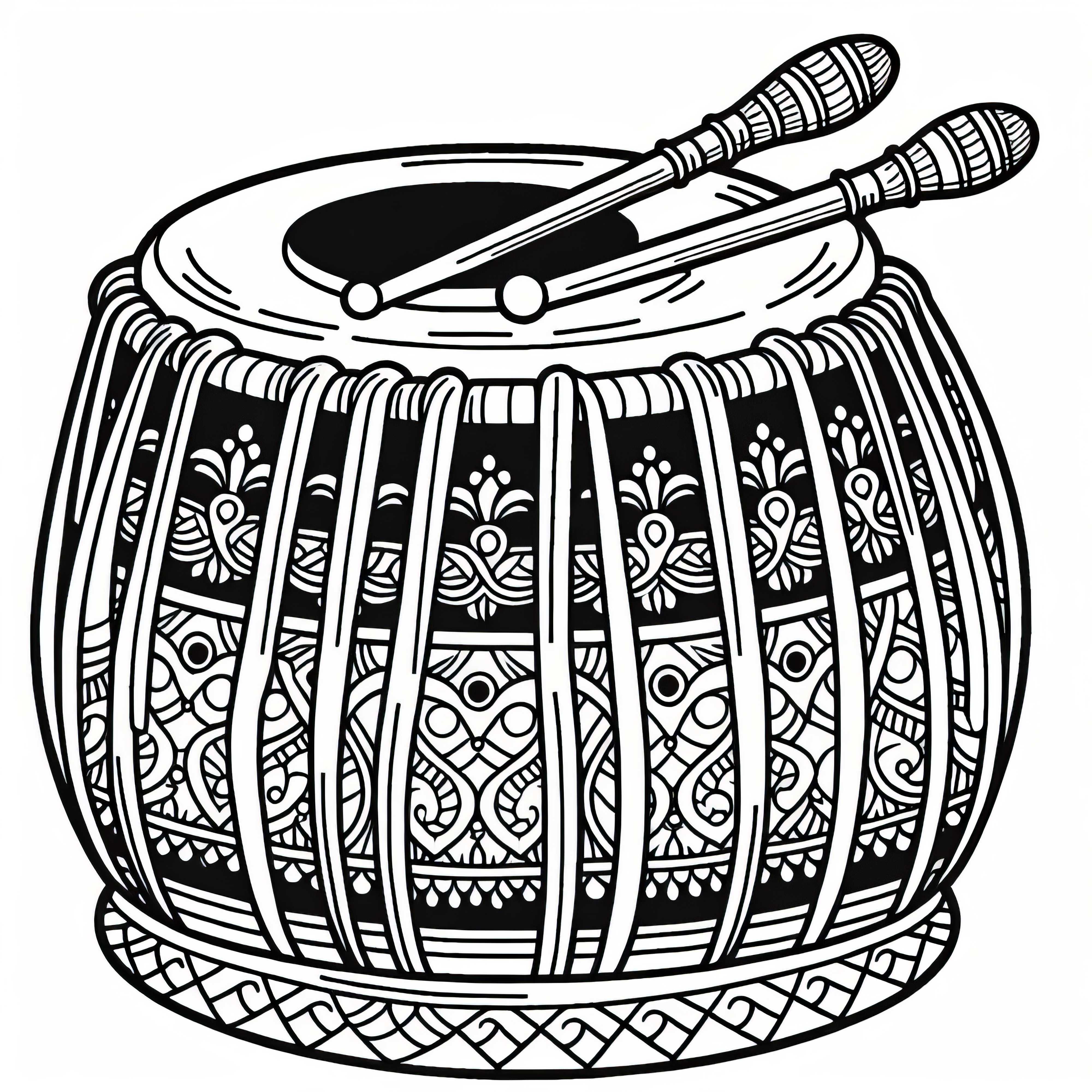 Coloring page of a traditional instrument &ndash; download for free