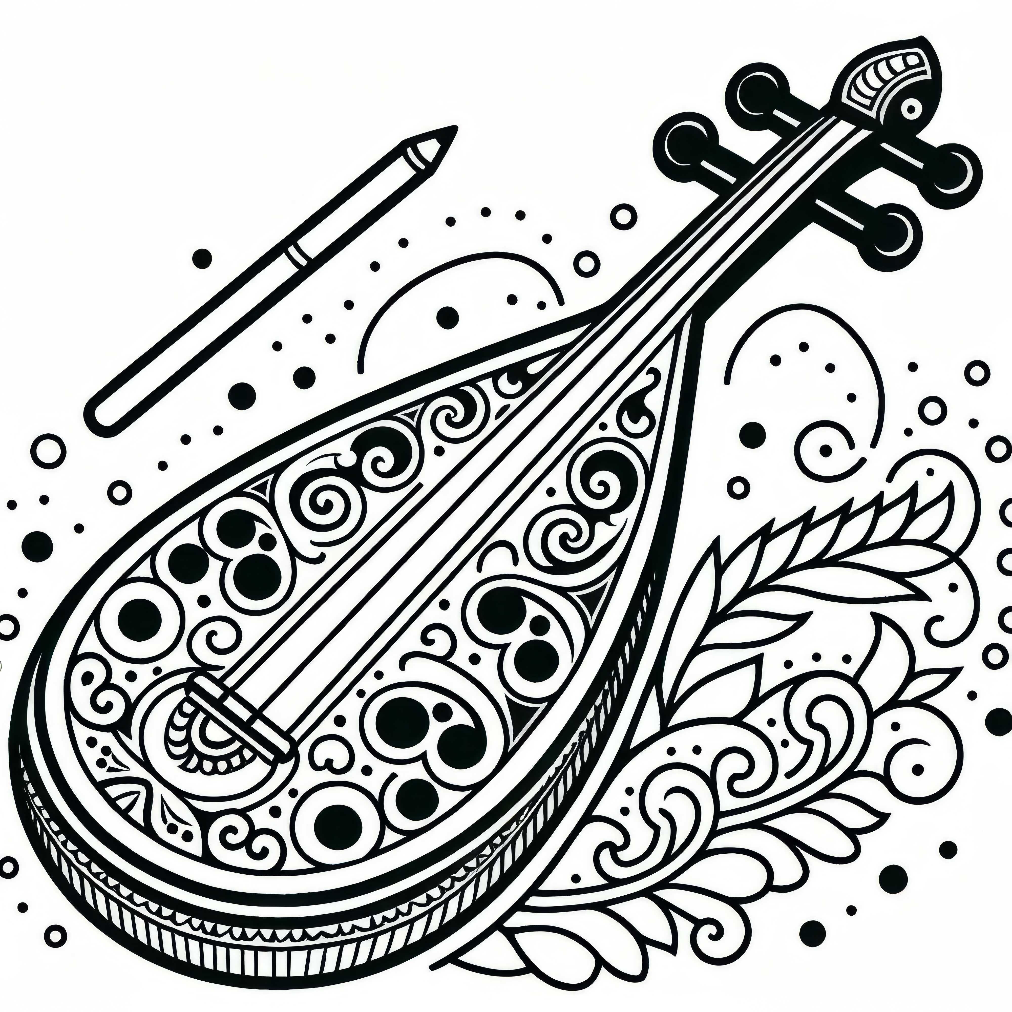 Pipa coloring page for a traditional instrument - Available for free! Pipa coloring page for a traditional instrument – Available for free!