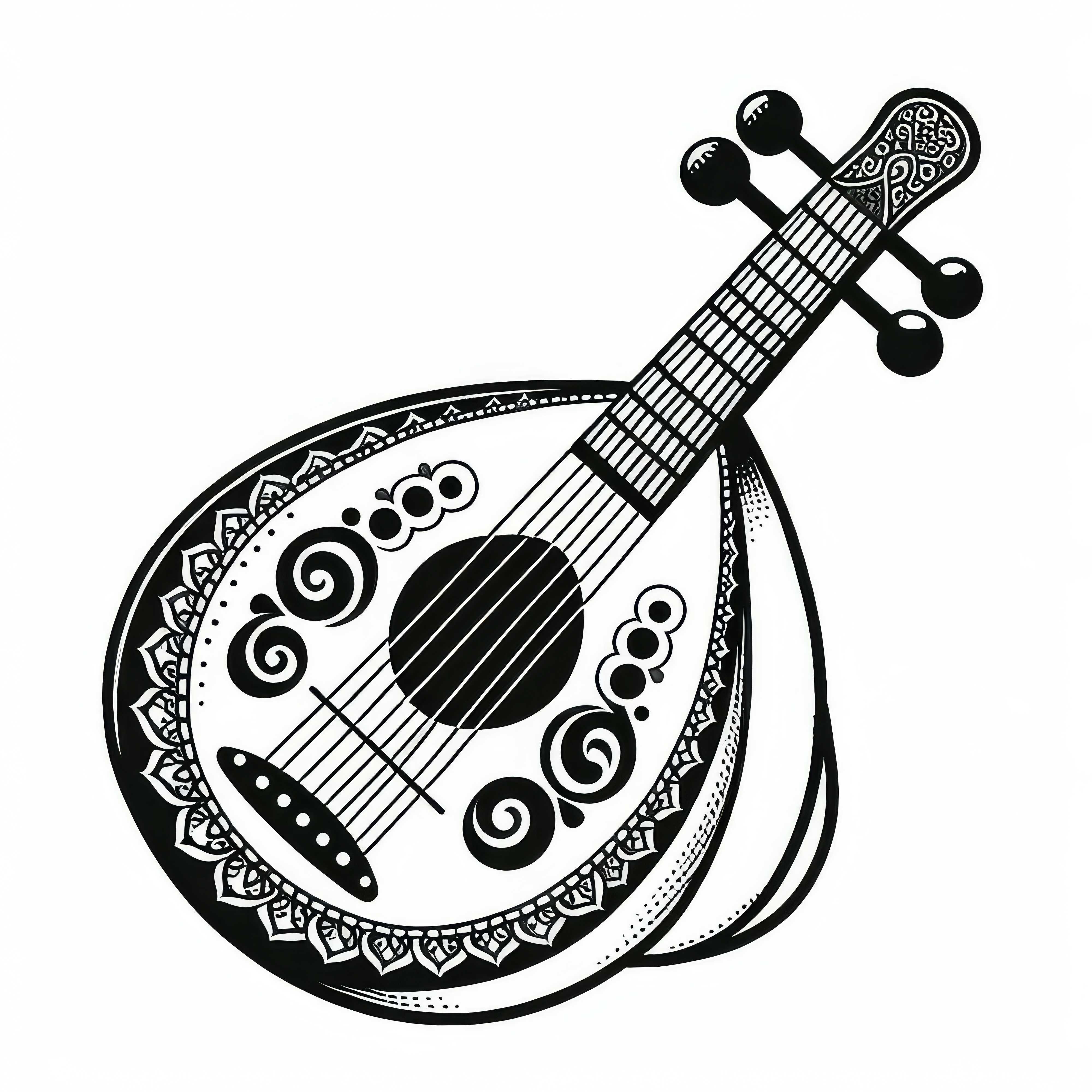 Download coloring page traditional instrument Oud for free Free download of coloring page traditional instrument Oud