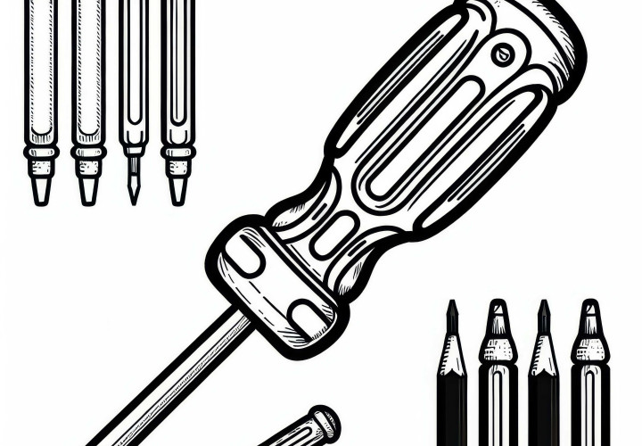 Screwdriver for instrument repairs coloring page - Free to download and color online