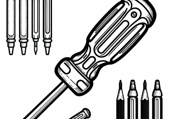 Screwdriver for instrument repairs coloring page - Free to download and color online