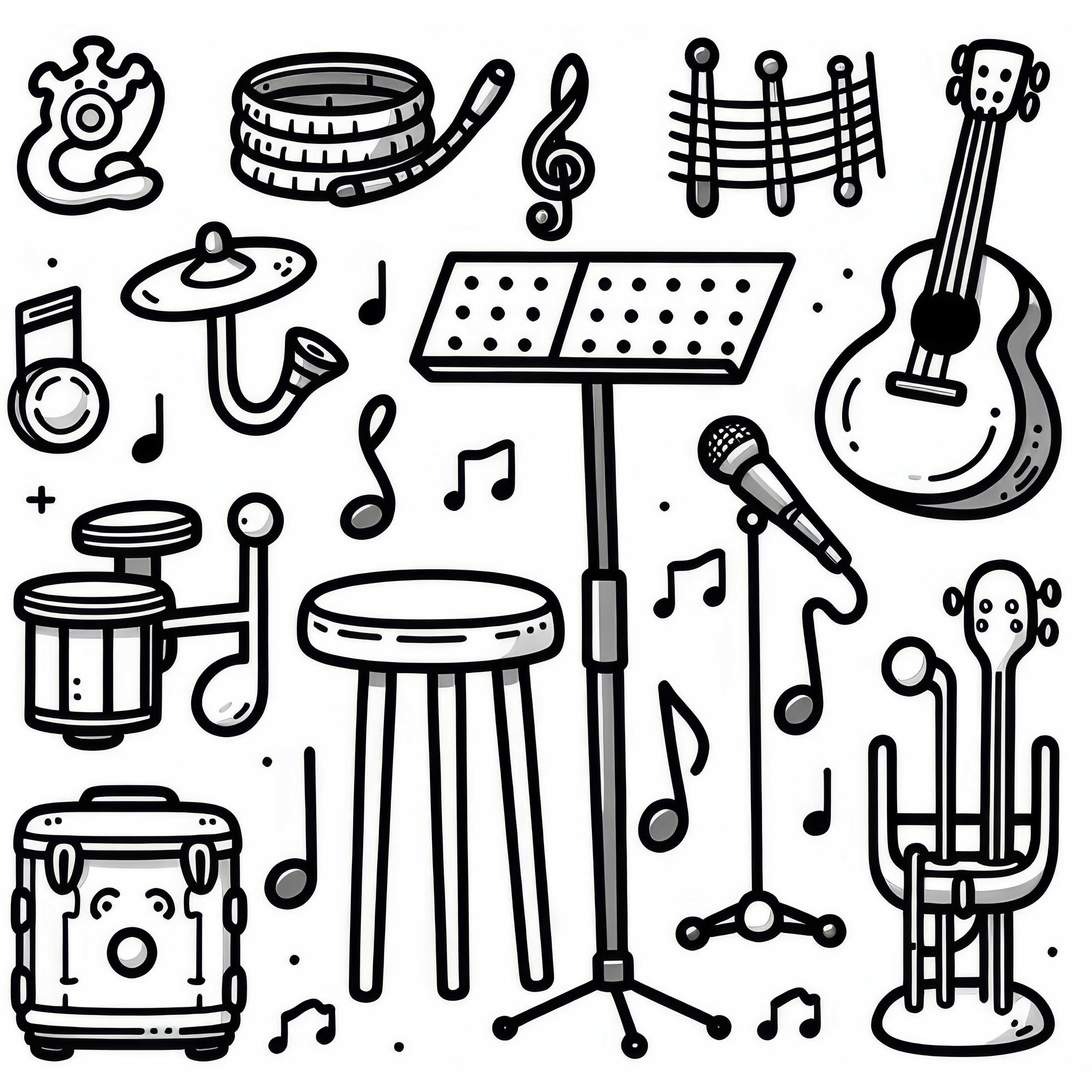 Instrument stand coloring template for musical instruments: Free download Instrument stand coloring template for musical instruments: Free download