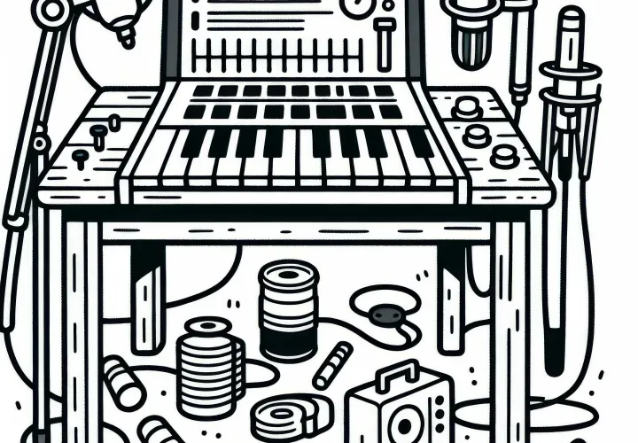 Coloring page: Download accessories and musical instruments for free