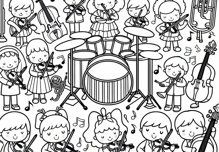 Free download of orchestra coloring page