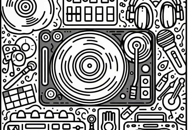 DJ Coloring Page Free - Free Coloring Page for Music Lovers