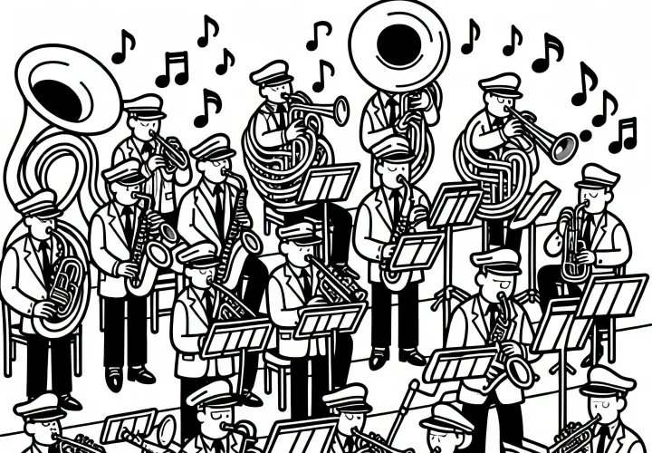 Big Band kolorowanka za darmo - Pobierz teraz bezpłatnie