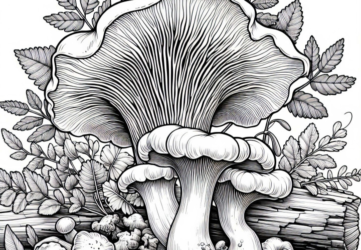 Páfránygomba – Cantharellus Cibarius Színezőgomba Ingyen