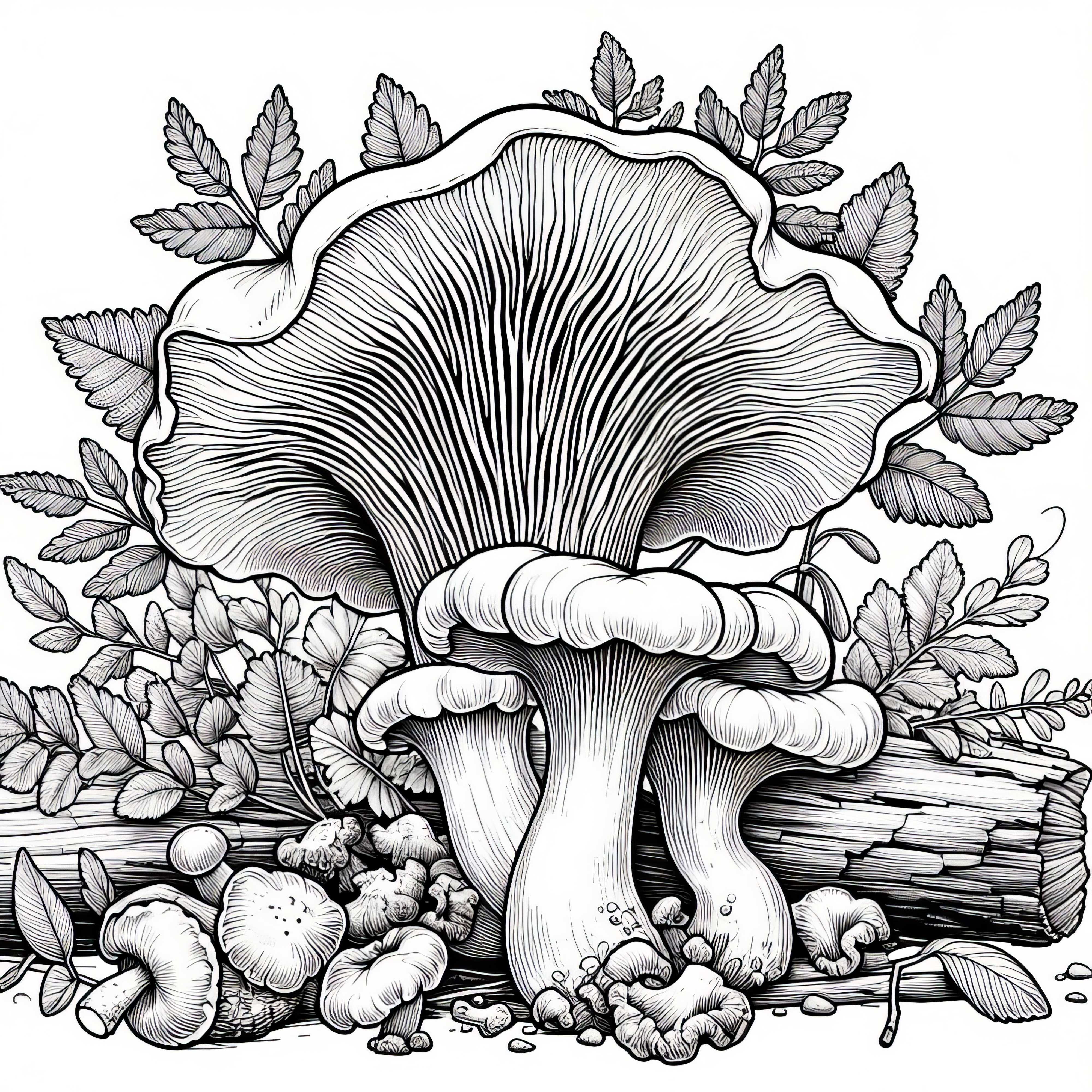 Sáfránygomba – Cantharellus Cibarius Színező gomba Ingyen