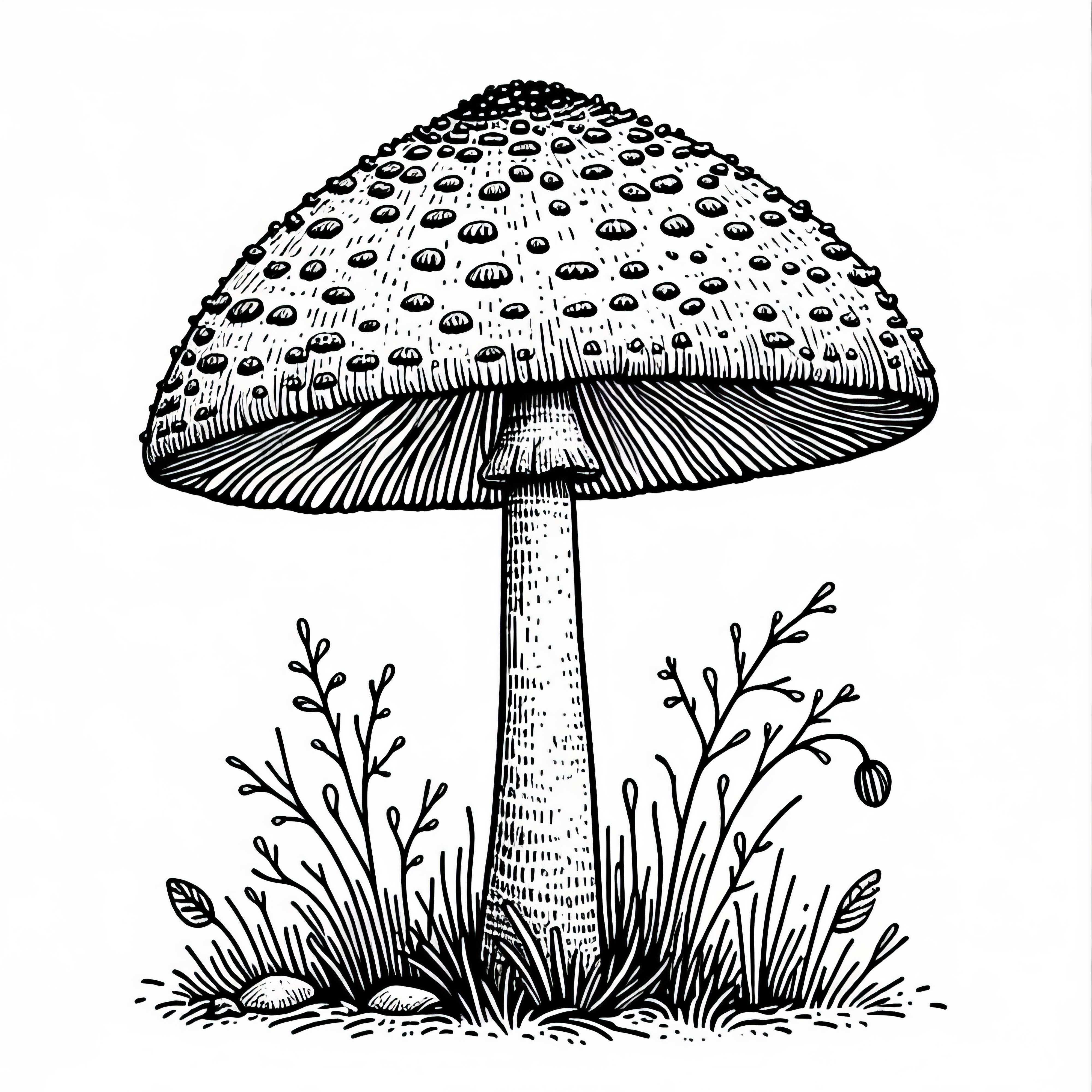Parasol Macrolepiota Procera színező gomba ingyen