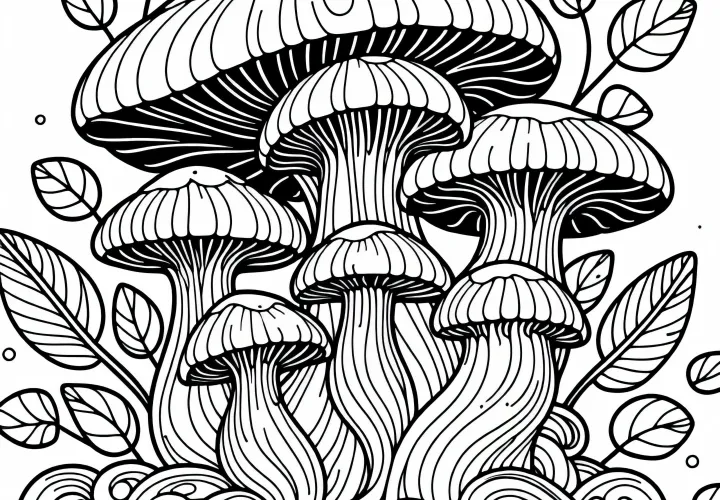 Gratis nedlasting av fargeleggingsbilde av urtesopp Pleurotus Eryngii