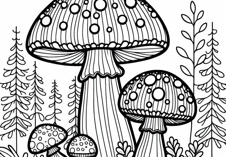 Páviángomba (Amanita Pantherina) színezőlap – Ingyenes színező minta